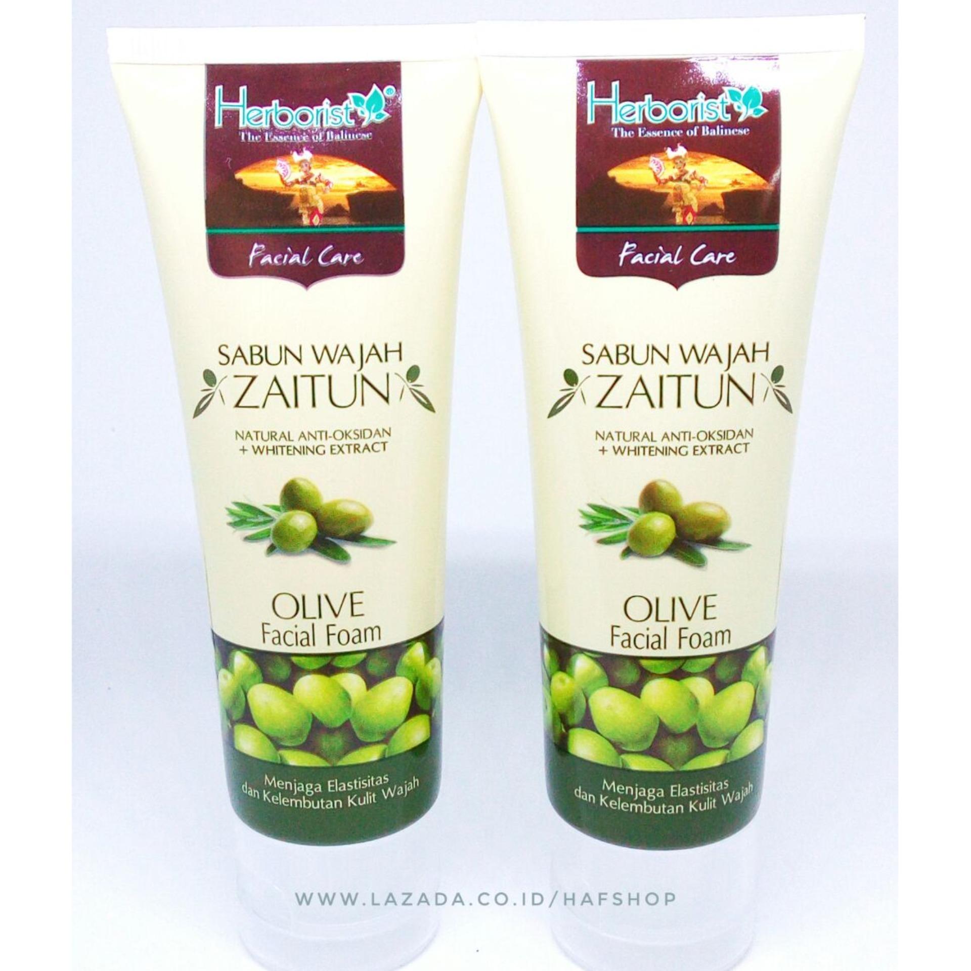 2 x Hafshop Herborist Facial Foam Sabun Wajah Zaitun Olive Facial Foam 80 g