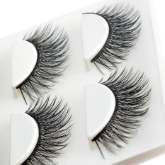 3 Pasangan Long Cross Bulu Mata Palsu Makeup Natural Fake Thick Black Eye Lashes F-Intl