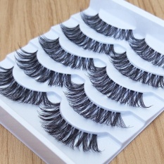 5 Pasangan Tebal Eyelashes Messy Cross Natural Cosplay Eye Lashes Tip Makeup Profesional Panjang Bulu Mata-Intl