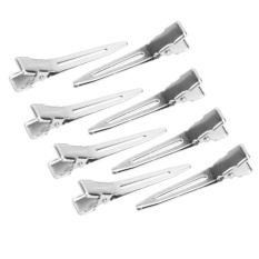 60pcs Salon Metal Hairdressing Tools Duck Mouth Hairdresser Hair Clip (Silver) - intl
