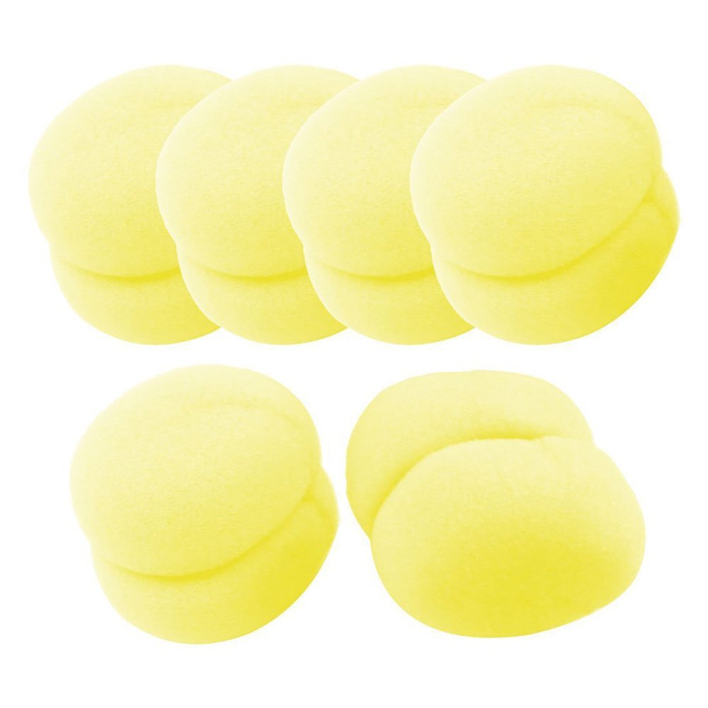 6 Pcs Strawberry Rambut Penggulung Ajaib Spons Busa Lembut Pengeriting Rambut untuk Semua Usia Kuning