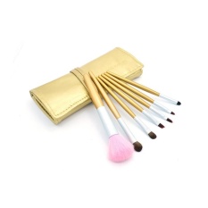 7 Pcs Profesional Rambut Kuda Kosmetik Foundation Makeup Brushes untuk Pemula Hz0012 (emas)-Intl