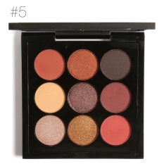 9 Warna Eye Shadow Palet Nada Bumi Shimmer Matte Pigment Glitter Eyeshadow Metallic Harian Artist Makeup Set (#5)
