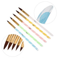 Akrilik 5 Penyemprot Atomizer Kuku Seni Uv Gel Pena Pengukir Bubuk Cair Set Sikat Kit-Intl