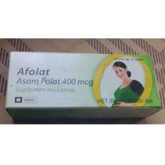 Afolat - Asam Folat 400 mcg - 10 Strip - (1 strip 10 tablet) Vitamin / Suplemen ibu Hamil / Bumil