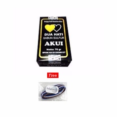 Akui Sabun Belerang Asli Obat Penyakit Kulit Obat Gatal Original BPOM - 1 Pcs + Free Polkadope Ikat Rambut - 1 Pcs