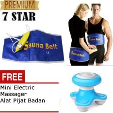 Alat Kesehatan Sabuk Pelangsing Tubuh & Pembakar Lemak 7STAR Sauna Belt Velform + Gratis Mini Electric Massager - Alat Pijat Badan Genggam