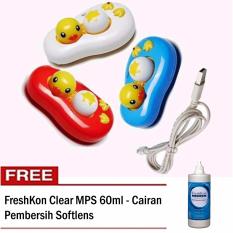Alat Pembersih Softlens Steamer Auto USB Bentuk Bebek / Duck - Random Colour + Gratis FreshKon Clear MPS 60ml - Cairan Pembersih Softlens