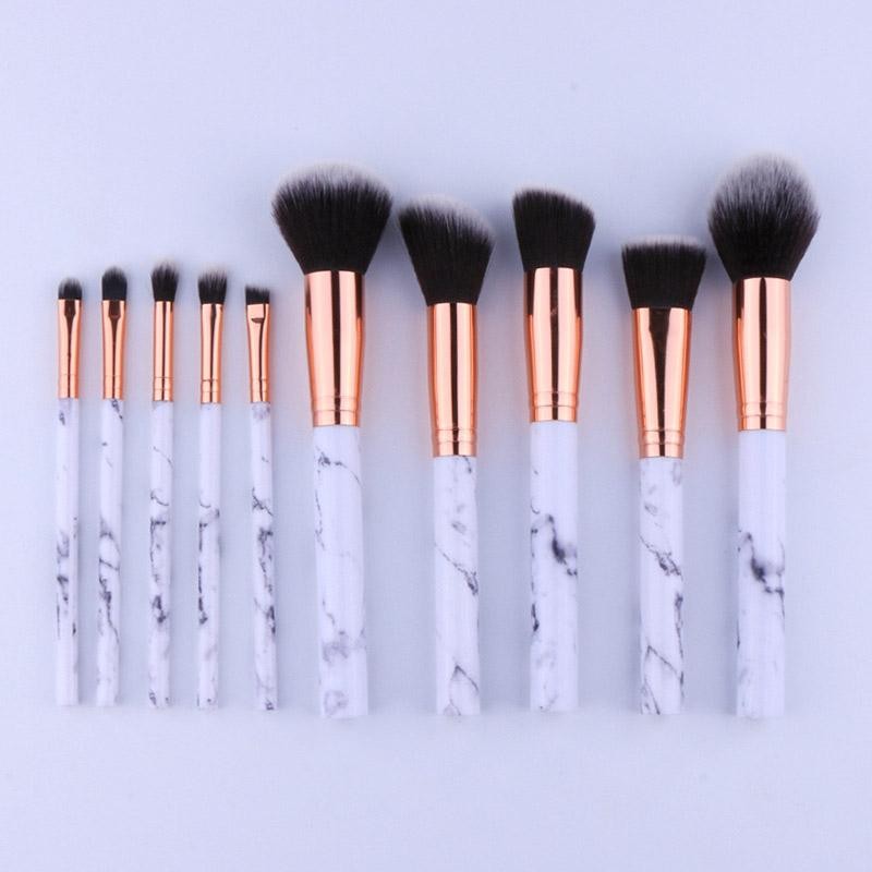 Amart 10 Pcs/set Profesional Makeup Brushes Marbling Handle Eye Shadow Alis Lip Eye Make Up Brush Comestic Alat-Internasional Amart 10 Pcs/set Profesional Makeup Brushes Marbling Handle Eye Shadow Alis Lip Eye Make Up Brush Comestic Alat-Internasional