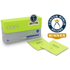 Aoni Kondom Latex Tertipis di Dunia (Nano Silver 001) - 12 Pcs Box (World's Thinnest Latex Condom)