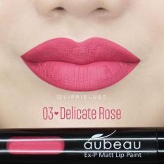 Aubeau Ex-P Matt Lip Paint (03 Delicate Rose) - Warna Pigmented Lipstick Matte