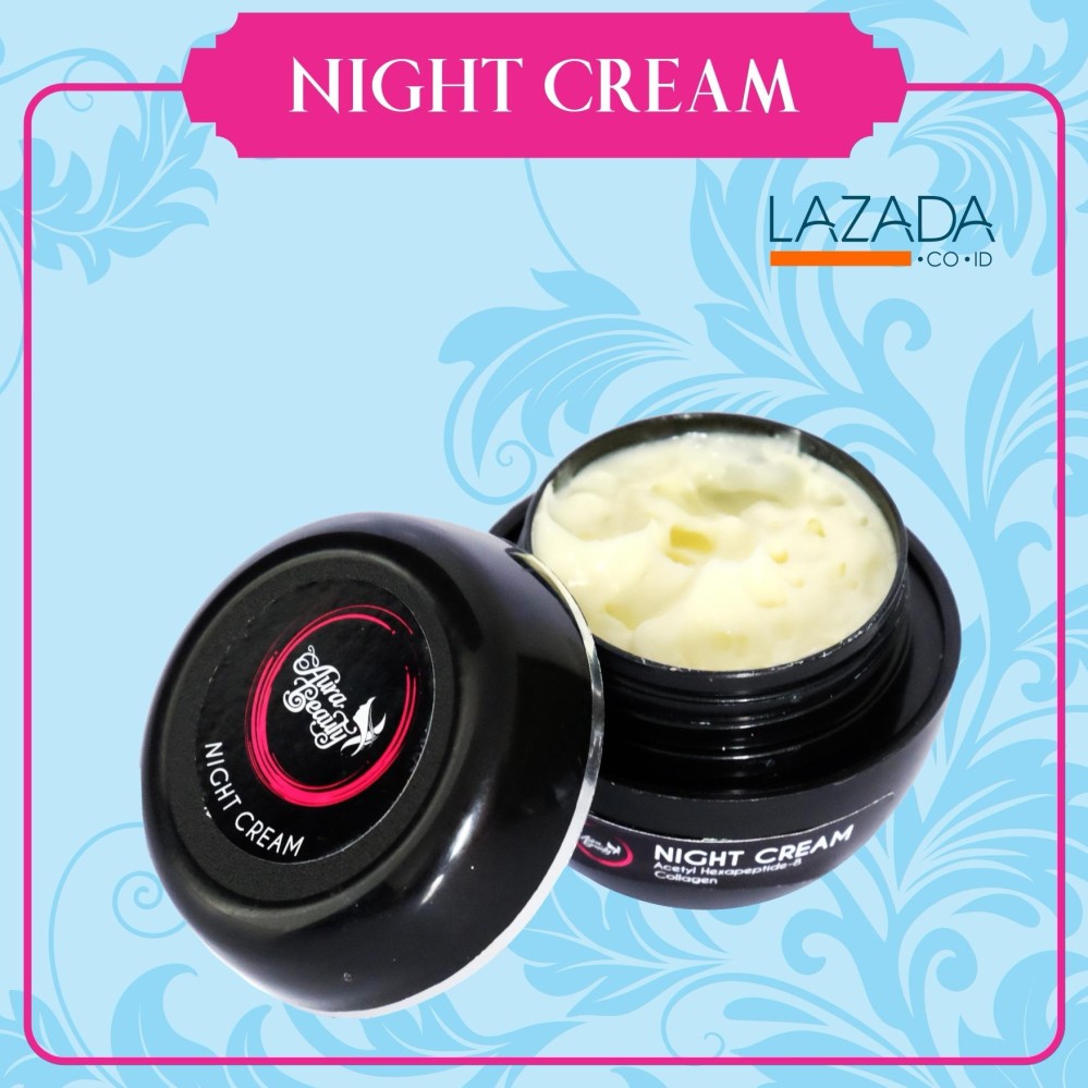 AURA BEAUTY Night Cream Krim Pemutih dan Pencerah Kulit Wajah BerBPOM Aman digunakan Bumil dan Busui