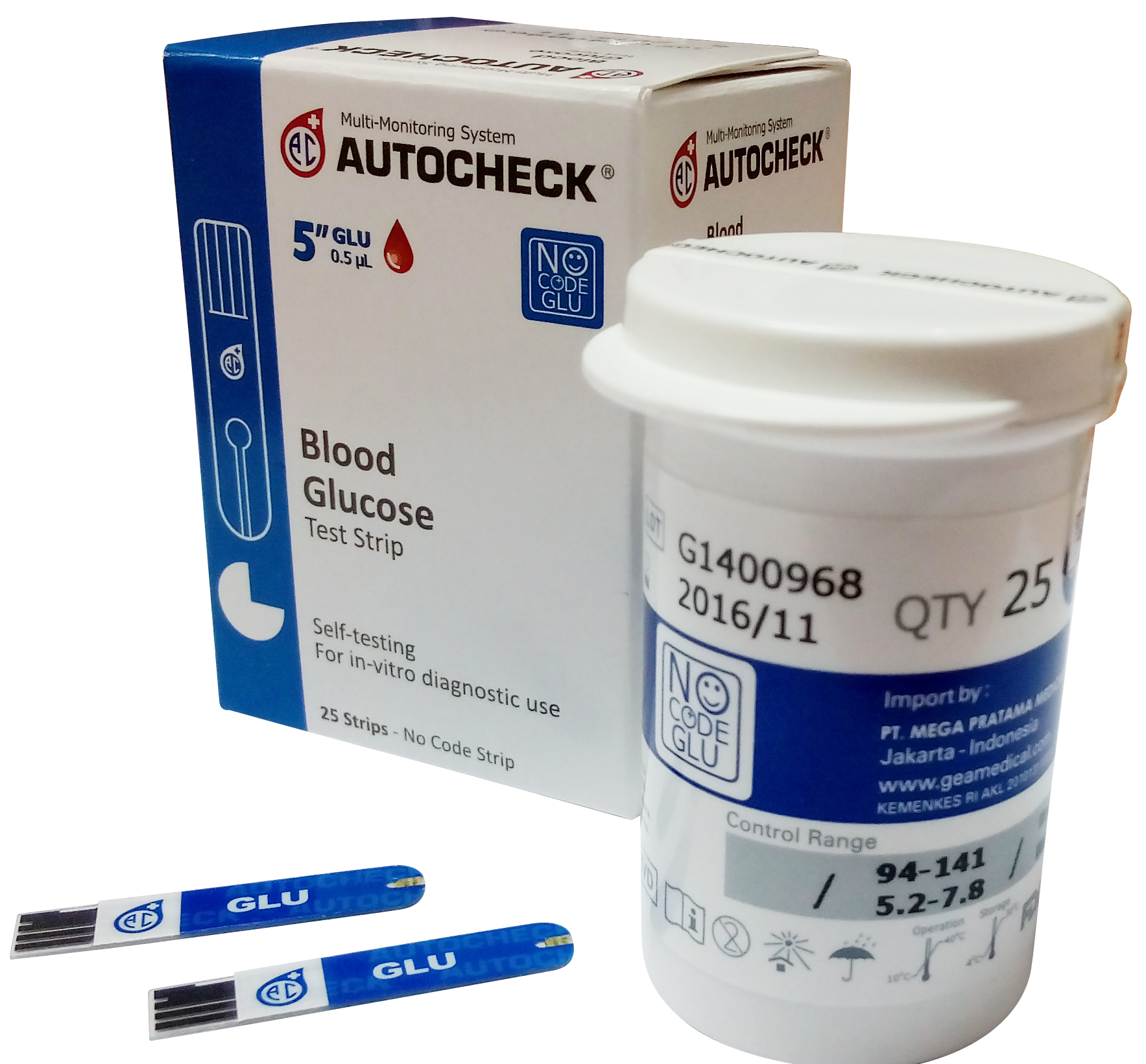 Autocheck Strip Gula Darah Glukosa - Biru