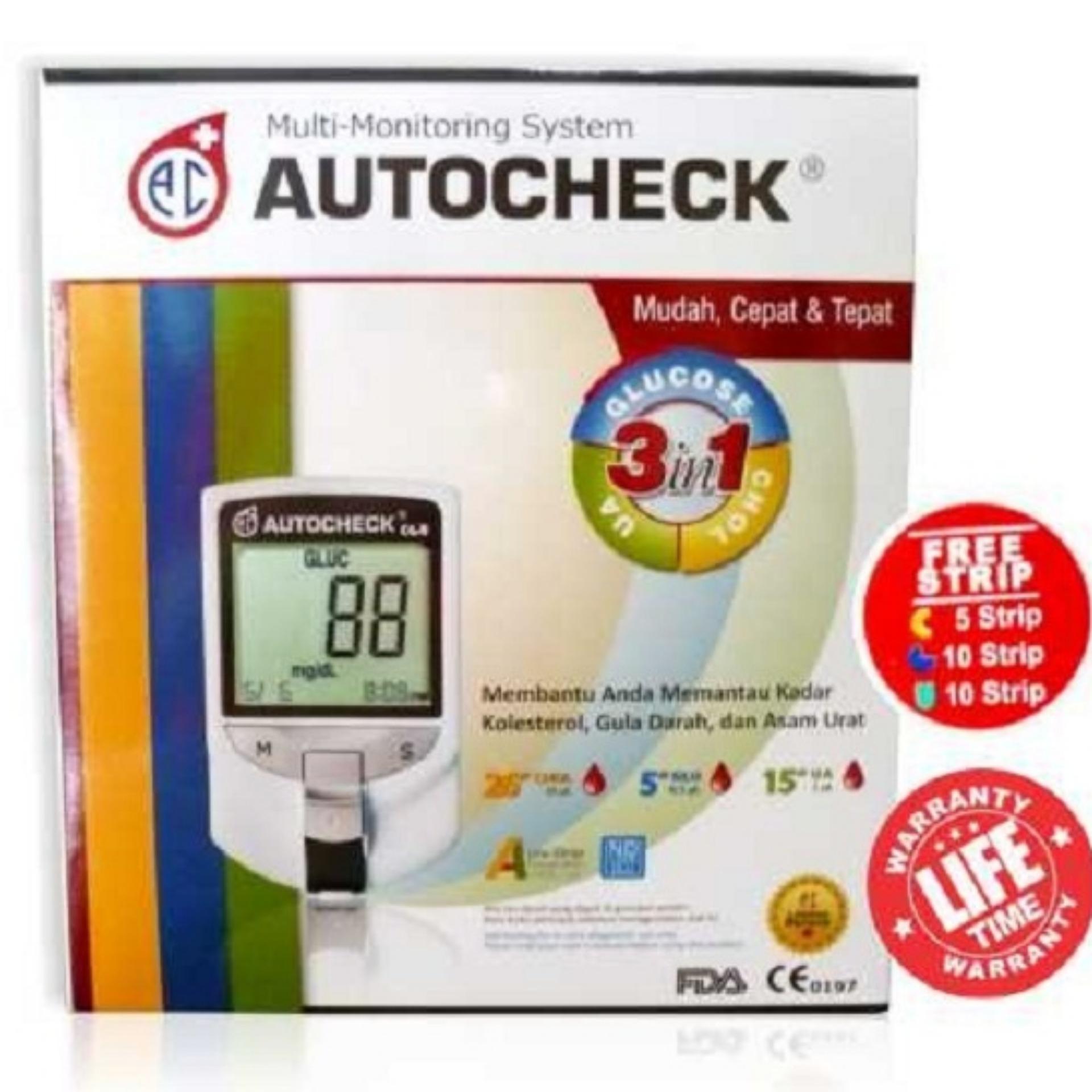 Autochek 3in1 Alat cek Gula Darah, Kolesterol, Asam Urat