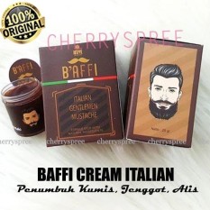Baffi Cream Italian Krim Penumbuh Bulu Kumis Jenggot Jambang Alis Mata Bulu Dada Bulu Tangan dan Kaki Mencegah Uban Sekaligus Menghitamkan - 20gr