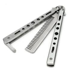 Benchmade Balisong Butterfly Comb / Sisir Lipat Stainless Steel / Sisir Pomade Lipat - Silver