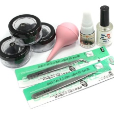 Bestprice-8/10/12mm Palsu Ekstensi Bulu Mata Hitam Lem Remover Tweezer Kit Pompa Udara-Internasional