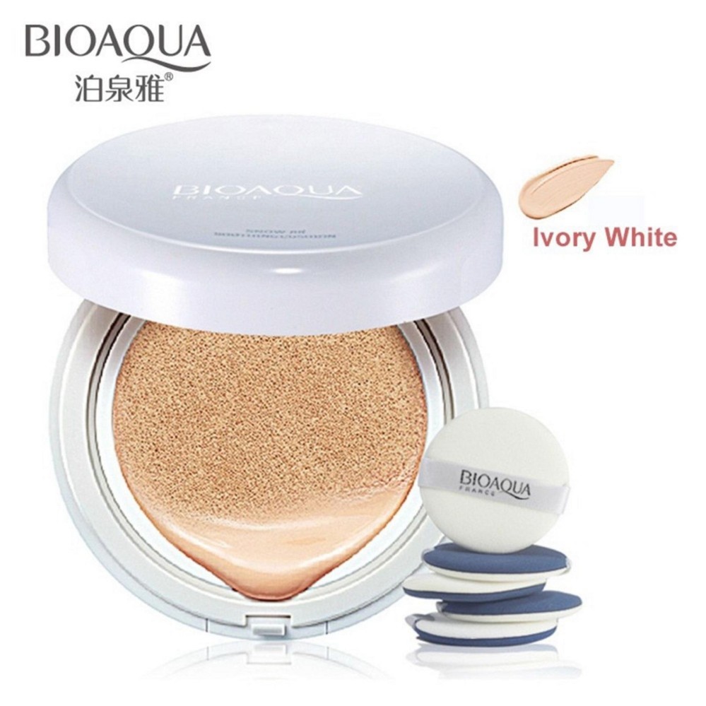 Bioaqua BB Cream Air Cushion Bedak Wajah with SPF50++ Krim BB Cushion Dengan Tabir Surya Menyejukan Kulit - Ivory White