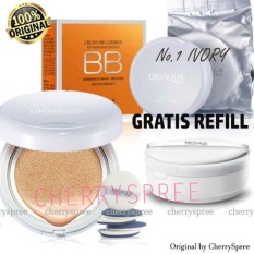 Bioaqua BB Cream Air Cushion GRATIS REFILL Bedak Wajah with SPF50++ Krim BB Cushion Dengan Tabir Surya Menyejukan Kulit - Ivory White