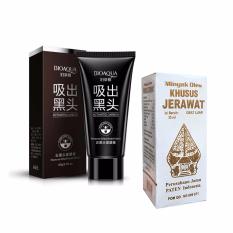 BIOAQUA Charcoal Black Mask/Masker Arang Wajah - Original Aktif Alami + Wayang Obat Herbal - Minyak Oles Khusus Jerawat Cap Wayang Obat Jerawat - 35ml