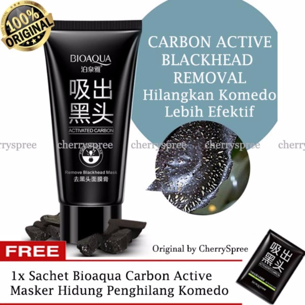 BIOAQUA Cherryspree Carbon Original Remove Blackhead Masker Komedo Perawatan Kulit Masker Kontrol Jerawat Minyak Angkat Komedo Gratis Masker - 60gr BIOAQUA Cherryspree Carbon Original Remove Blackhead Masker Komedo Perawatan Kulit Masker Kontrol Jerawat Minyak Angkat Komedo Gratis Masker - 60gr