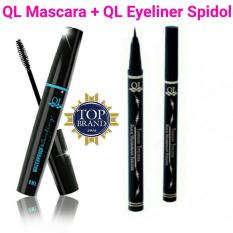 BPOM QL Mascara 1pc + QL Eyeliner Spidol 1pc - Waterproof Hitam