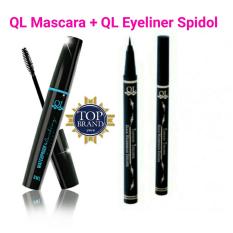 BPOM QL Mascara 1pc + QL Eyeliner Spidol 1pc - Waterproof Hitam