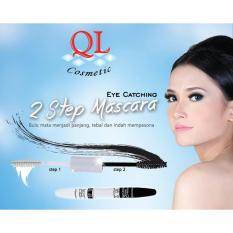 BPOM QL Mascara 2 Step Eye Catching Double Extension Untuk Bulu Mata Lentik dan Panjang - Waterproof Black 1pc