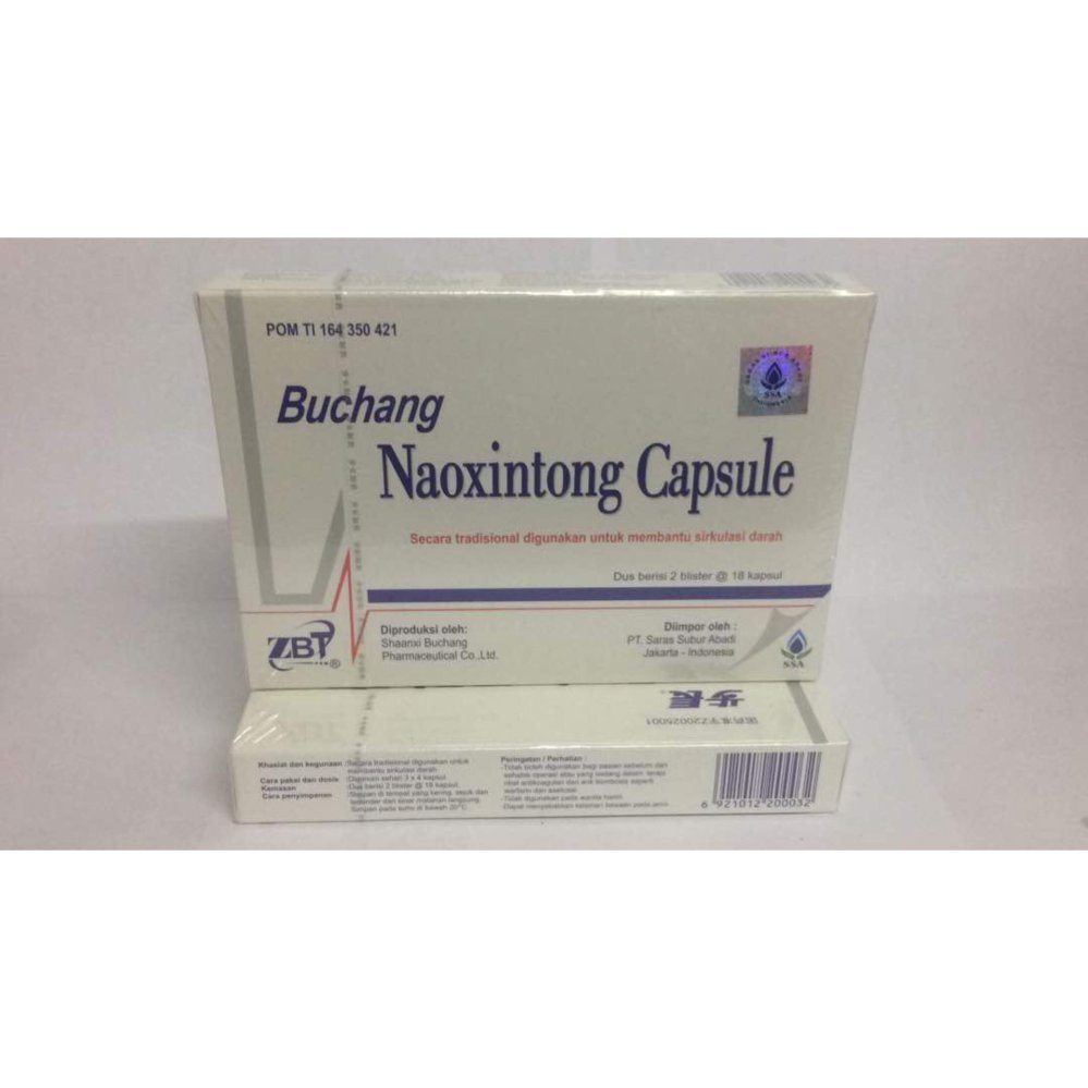 Buchang Naoxintong Capsule 36's - Obat Stroke, Obat Jantung Koroner, Lidah Kaku Pelo, Mengobati Pembekuan Darah, Lumpuh Sebelah, Pengencer Darah, Kolesterol