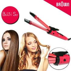 Catok Nova Curly & Straightener Stick 2IN1  - Set Catok Pelurus Pengeriting Rambut Murah - Alat Kecantikan Rambut Tanpa Ke Salon - Catok Rambut Murah