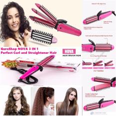 Catok Nova Curly & Straightener Stick 3 in 1 NHC 8890  - Set Catok Pelurus Pengeriting Rambut Murah - Alat Kecantikan Rambut Tanpa Ke Salon - Catok Rambut Murah