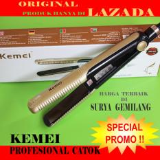 Catokan Rambut Profesional Salon /Kemei 327-Catok 2 in 1/Gold