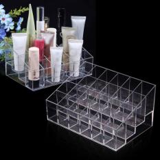 Clear Acrylic 24 Lipstick Holder Display Stand Cosmetic Storage Rack Organizer Makeup Make up Case Box Container
