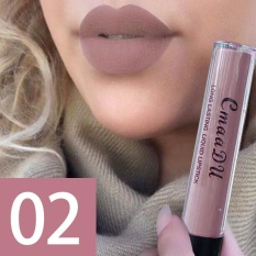 CmaaDu Matte Liquid Lip Gloss Long Lasting Moisturizing Metal Lipstick Cosmetics 2# - intl