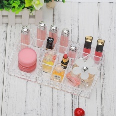 Kosmetik Desktop Kotak Penyimpanan Transparan Akrilik Rumah Tangga Lipstik Meja Rias Produk Perawatan Kulit Rak 21*13*3 Cm, Transparan-Intl