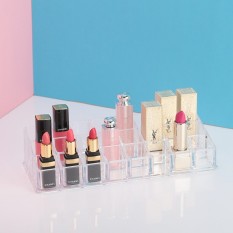 Kosmetik Desktop Penyimpanan Kotak Plastik Transparan Rumah Lipstik Meja Rias Produk Perawatan Kulit Debu Rak-Internasional