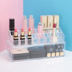 Kosmetik Desktop Kotak Penyimpanan Plastik Transparan Rumah Lipstik Meja Rias Produk Perawatan Kulit Debu Rak-Intl