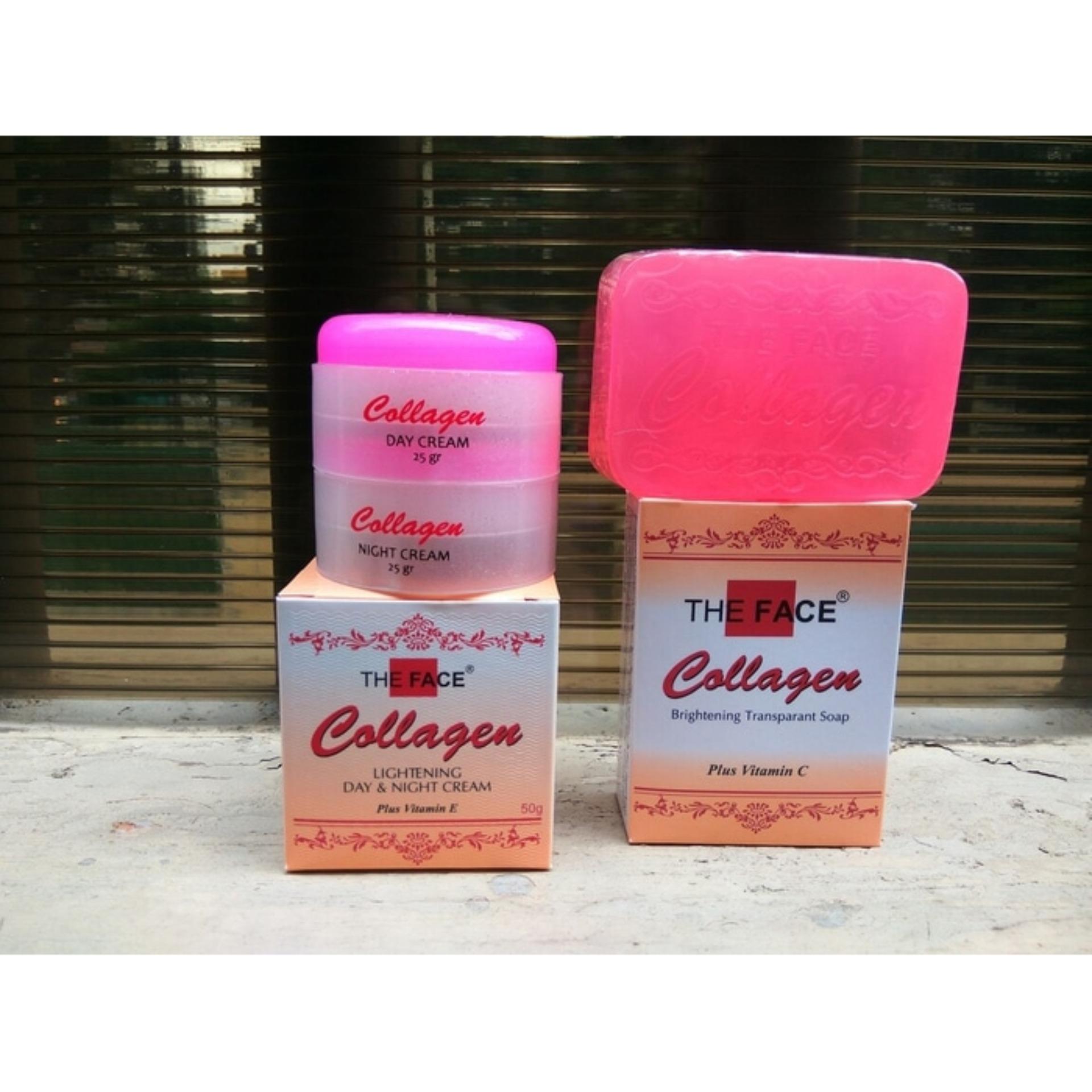 Cream Collagen The Face Day Cream + Night Cream + Sabun 