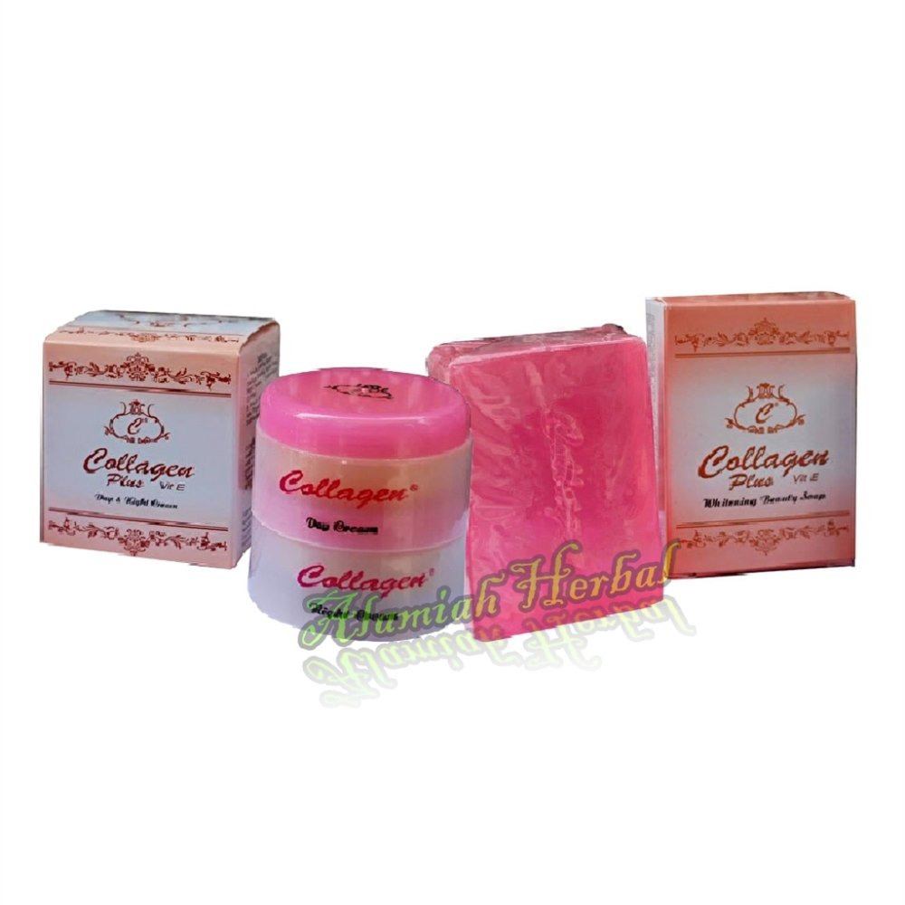 Cream Collagen siang dan malam  plus sabun Collagen