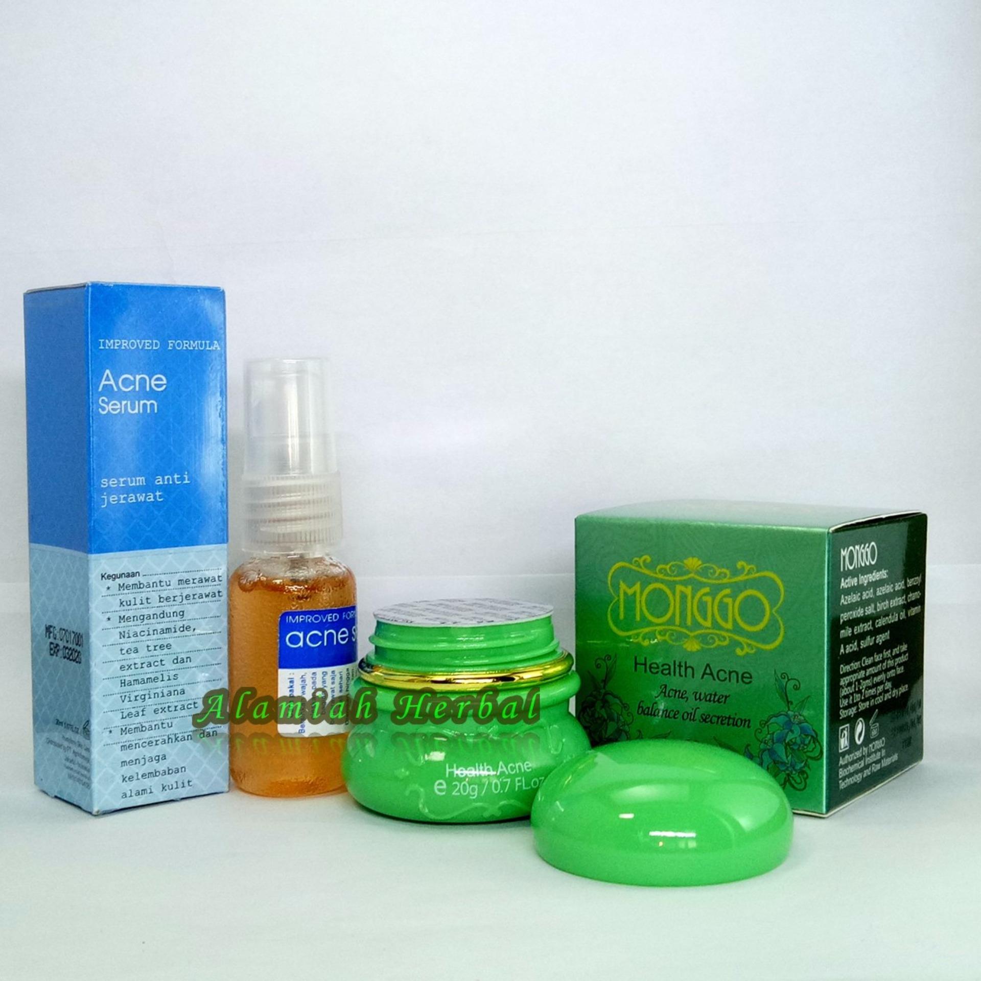 Cream Monggo Health Acne + Serum Anti Acne Biru ( Serum Anti Jerawat)