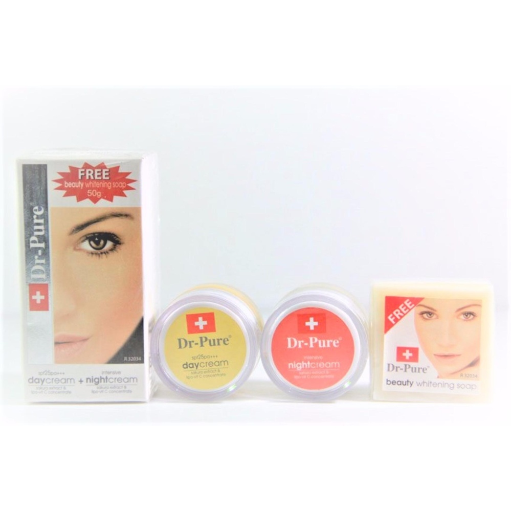 Cream Siang dan Malam Dr.Pure Plus Sabun Wajah - Paket 2Pcs