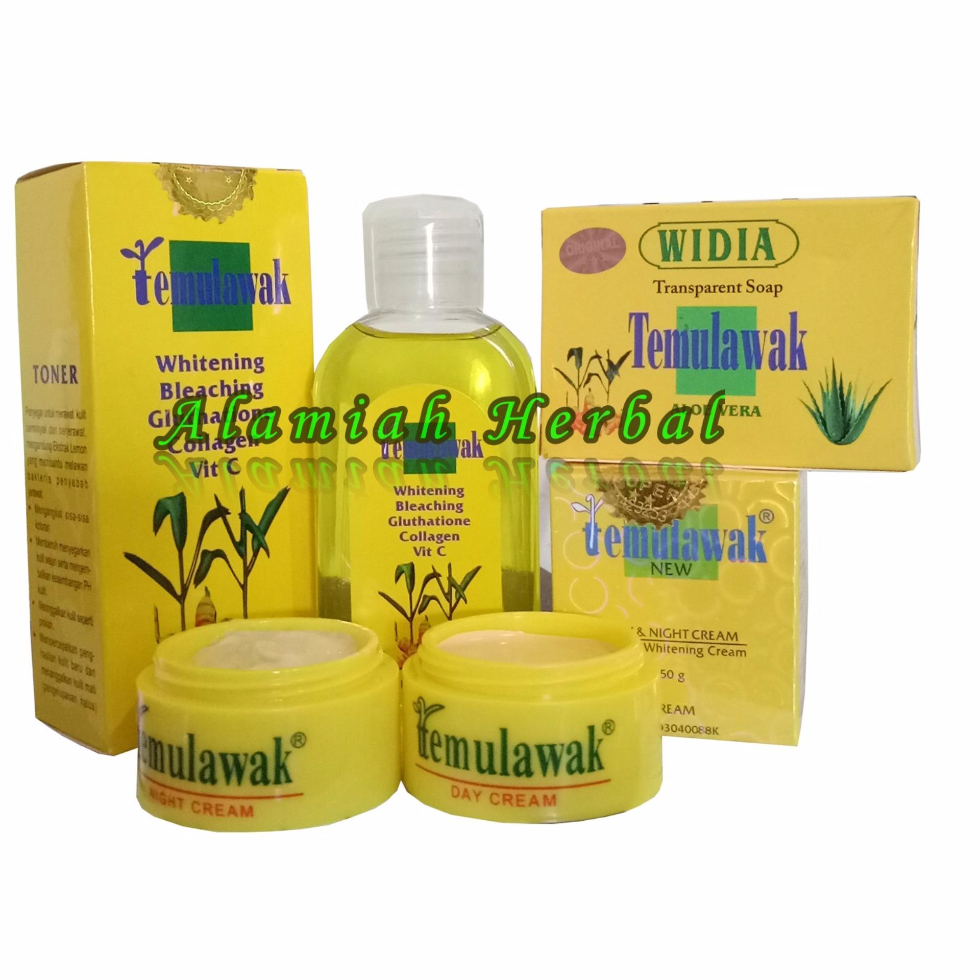 Cream Temulawak Siang Malam Hologram Emas Original Plus Sabun temulawak Widia dan Toner Temulawak