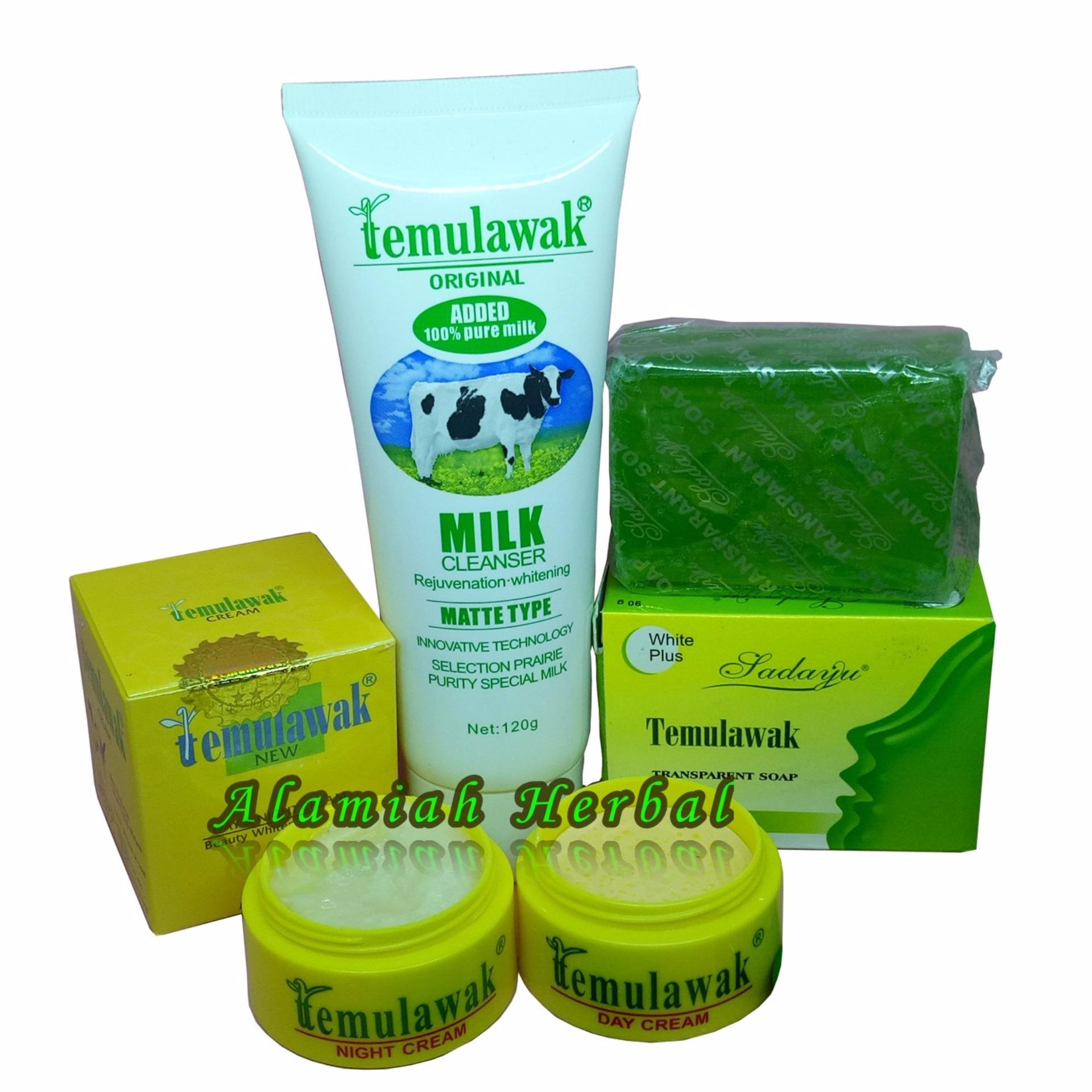 Cream Temulawak Siang malam original PLUS sabun Sadayu HIjau dan Milk cleanser