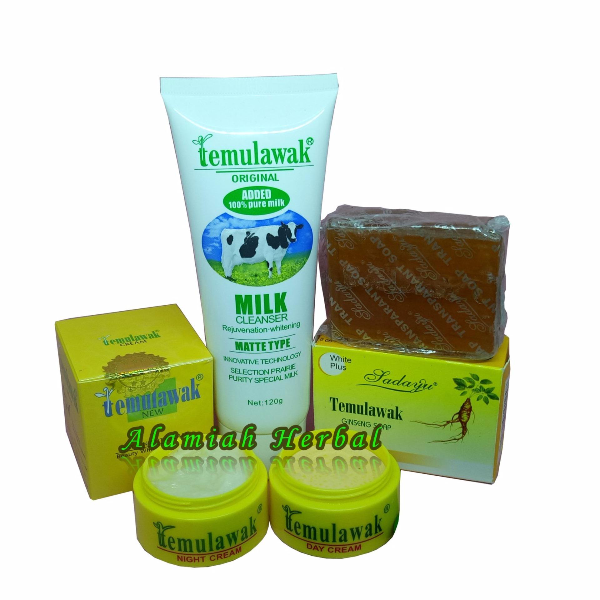 Cream Temulawak Siang malam original PLUS sabun Sadayu Kuning dan Milk cleanser