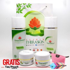 Cream Theraskin Paket Flek Hitam Bandel / Atasi Melasma / Flek Hitam Bandel with HTDH 0.05 Lanjutan + GRATIS POUCH