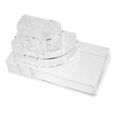 Crystal Transparent Acrylic Cosmetic Case Cosmetic Makeup Organizer Removable Jewelry Display Box Kitchen Bathroom Collection Organizer Bedroom Storage Case