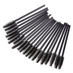 Sekali Pakai Pegangan Tipis Bulu Mata Maskara Aplikator Sikat Wands (Hitam, 100 Pcs)