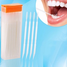 Double Head 50pcs/box Dental Floss Interdental Toothpick Brush Brush Teeth Stick Dental Oral Care Toothpicks Floss Pick - intl