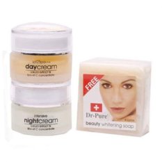 Dr Pure Paket Face Whitening Cream BPOM dan Sabun Perawatan Wajah Original Krim Pemutih Pencerah Alami Siang Malam - 3 Item