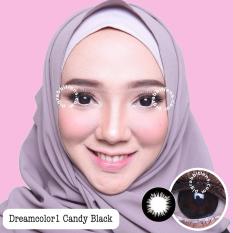 Dreamcolor1 Candy Black Softlens - Minus 0.00 (Normal) + Gratis Lenscase